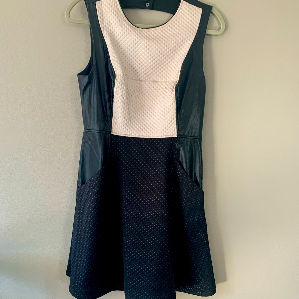 Rachel Roy Fun Flirty Leather Like Dress. Perfect for Social Events!!